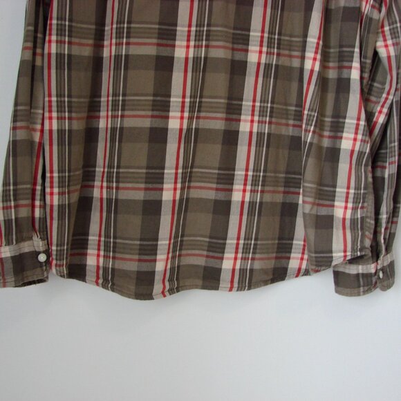 Ralph Lauren Denim & Supply Plaid Shirt Western Brown Tan Red XXL Extra Large - Picture 11 of 13